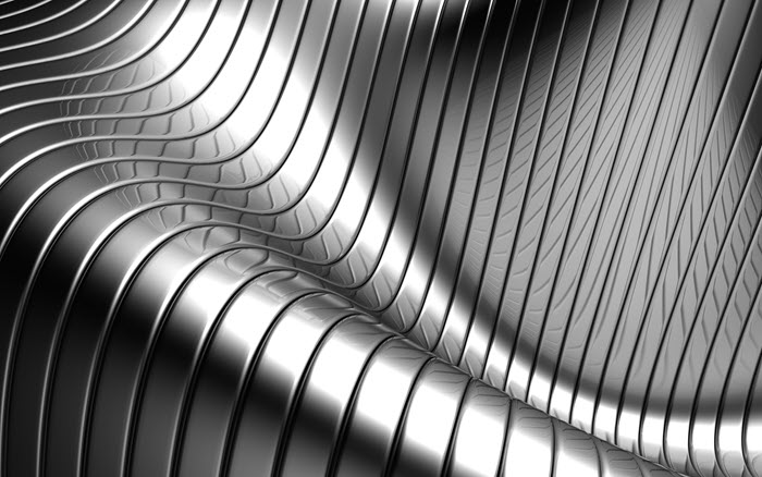 Aluminum abstract silver stripe pattern
