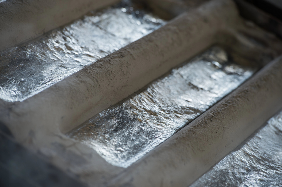 Stack of raw aluminium ingots