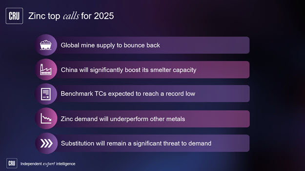 Zinc top calls for 2025