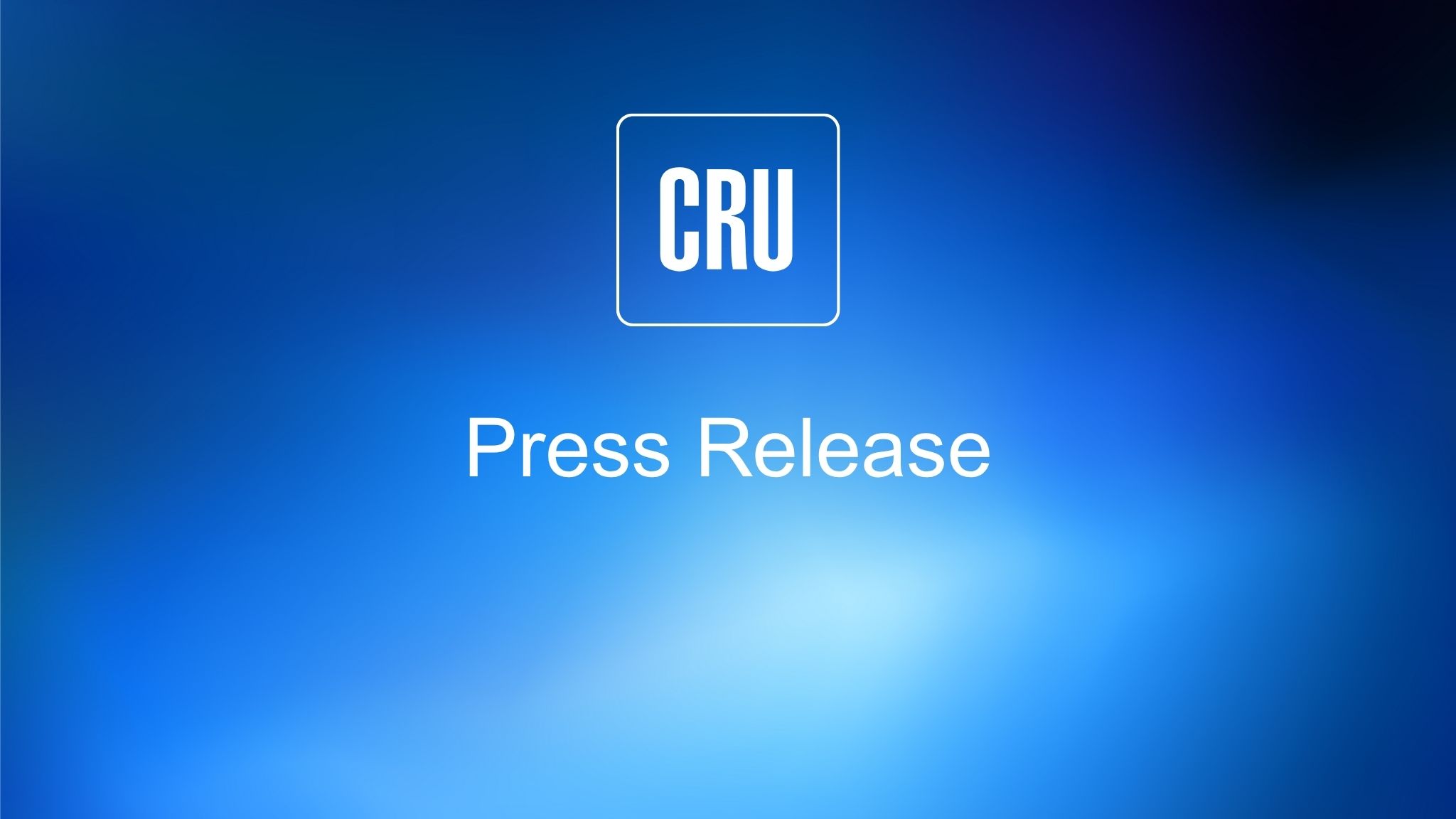CRU logo and the word 'press release' on a gradient blue background